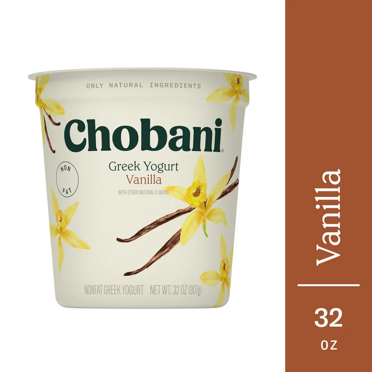 Chobani Non-Fat Greek Yogurt Vanilla 32 oz. Tub | Walmart (US)