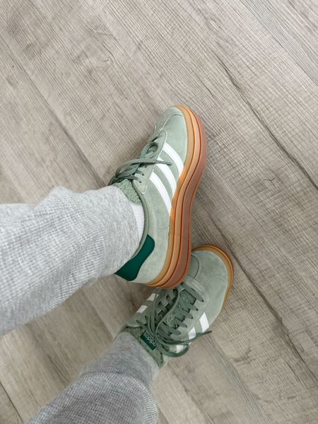 Love my adidas Gazelle Bold
Silver Green Gum platform sneakers! I usually wear a size 8, but went down to a 7.5. I like a little room in my shoes. 

#LTKstyletip #LTKworkwear #LTKshoecrush