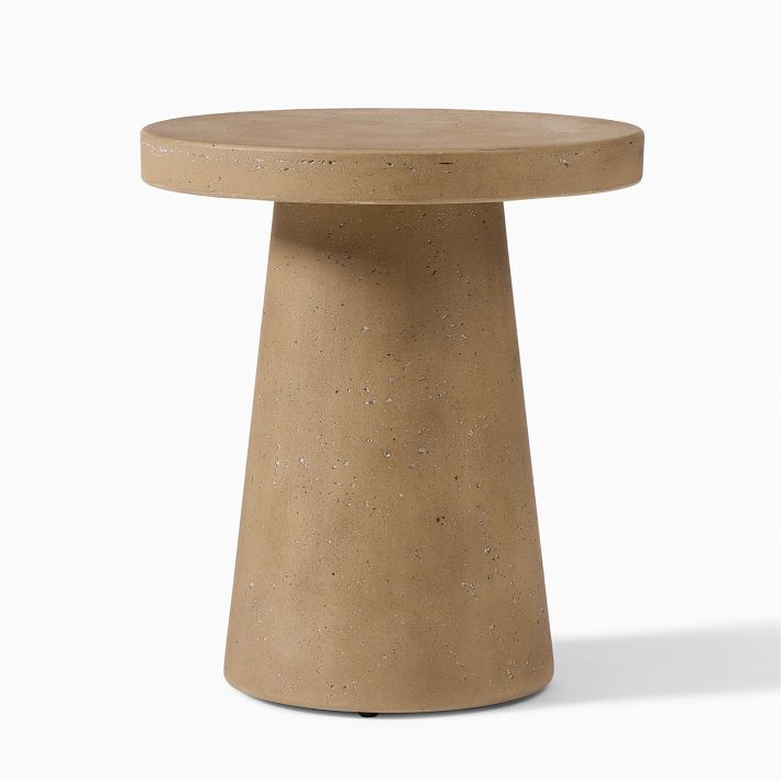 Textured Concrete Outdoor Side Table (18") | West Elm (US)