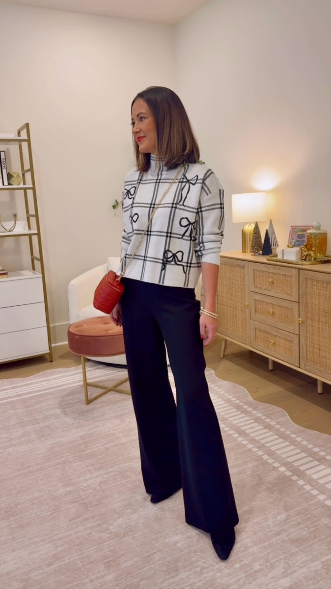 The absolute best wide leg black pants that are oh so comfortable and 30% off right now! Use code blair30 for 30% off my favorite sweater from anthro! 
Cute holiday outfit ideas 
Wearing xs in sweater and xs petite in pants (I’m 5’3 for reference) 
Best holiday sales / petite style / style over 40 / best black pants 

#LTKgrwm #LTKHoliday #LTKSaleAlert