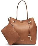 Calvin Klein Gabrianna Bubble Lamb North/South Key Item Tote, Caramel | Amazon (US)