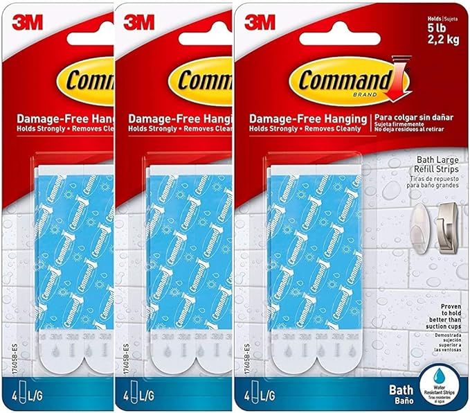 Command Large Water-Resistant Refill Strips, 12-Strip | Amazon (US)