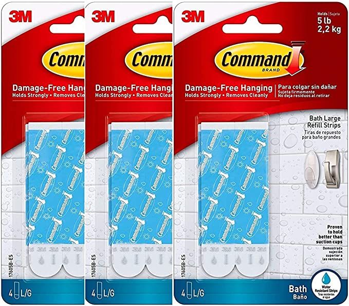 Command Large Water-Resistant Refill Strips, 12-Strip | Amazon (US)