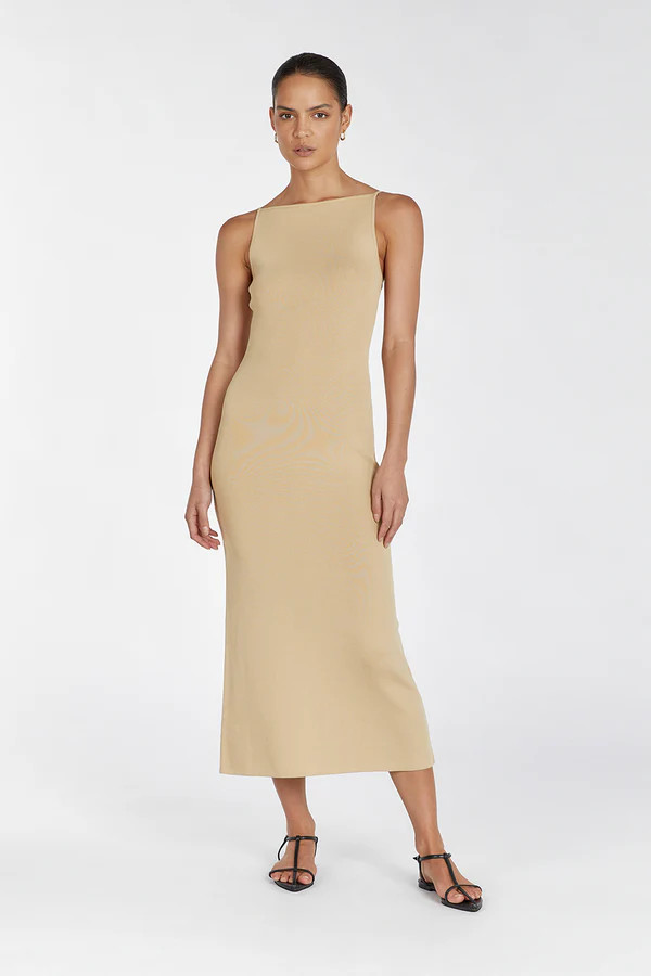 TAYLOR SAND KNIT MIDI DRESS | DISSH