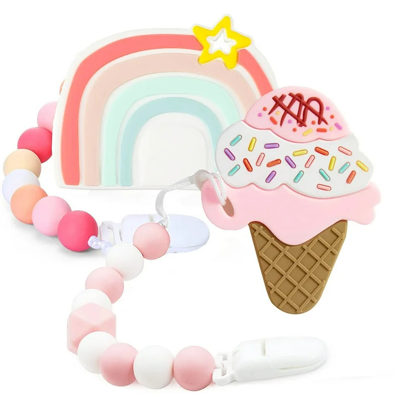 Baby Teething Toys 2 Pcs Teething Toys Set Silicone Baby Teether Toy Teething Pain Relief Toys | Walmart (US)