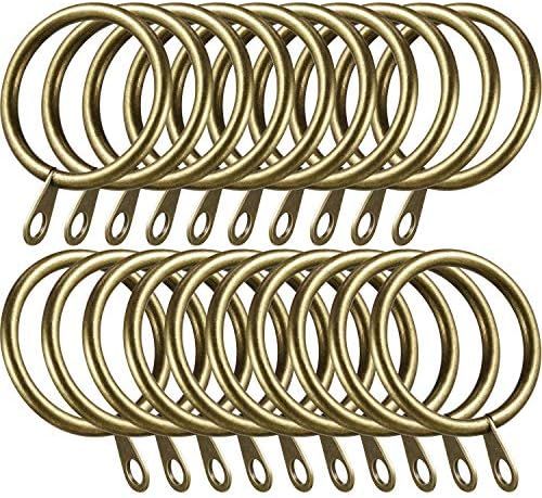 Shappy 20 Packs Metal Drapery Curtain Rings Hanging Rings for Curtains and Rods, Drape Sliding Ey... | Amazon (US)