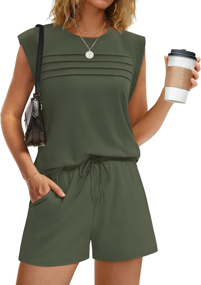 WIHOLL Two Piece Sets for Women Trendy Short Sets Beach Vacation Clothes Airport Travel Cruise Su... | Amazon (US)
