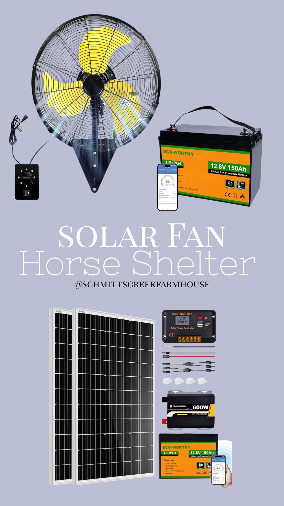 Outdoor Solar Fan for Horse Barn/Shelter 🐴 
