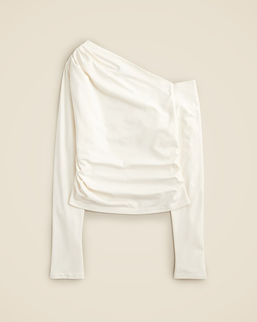 Asymmetrical off-the-shoulder top in stretch cotton blend | J. Crew US