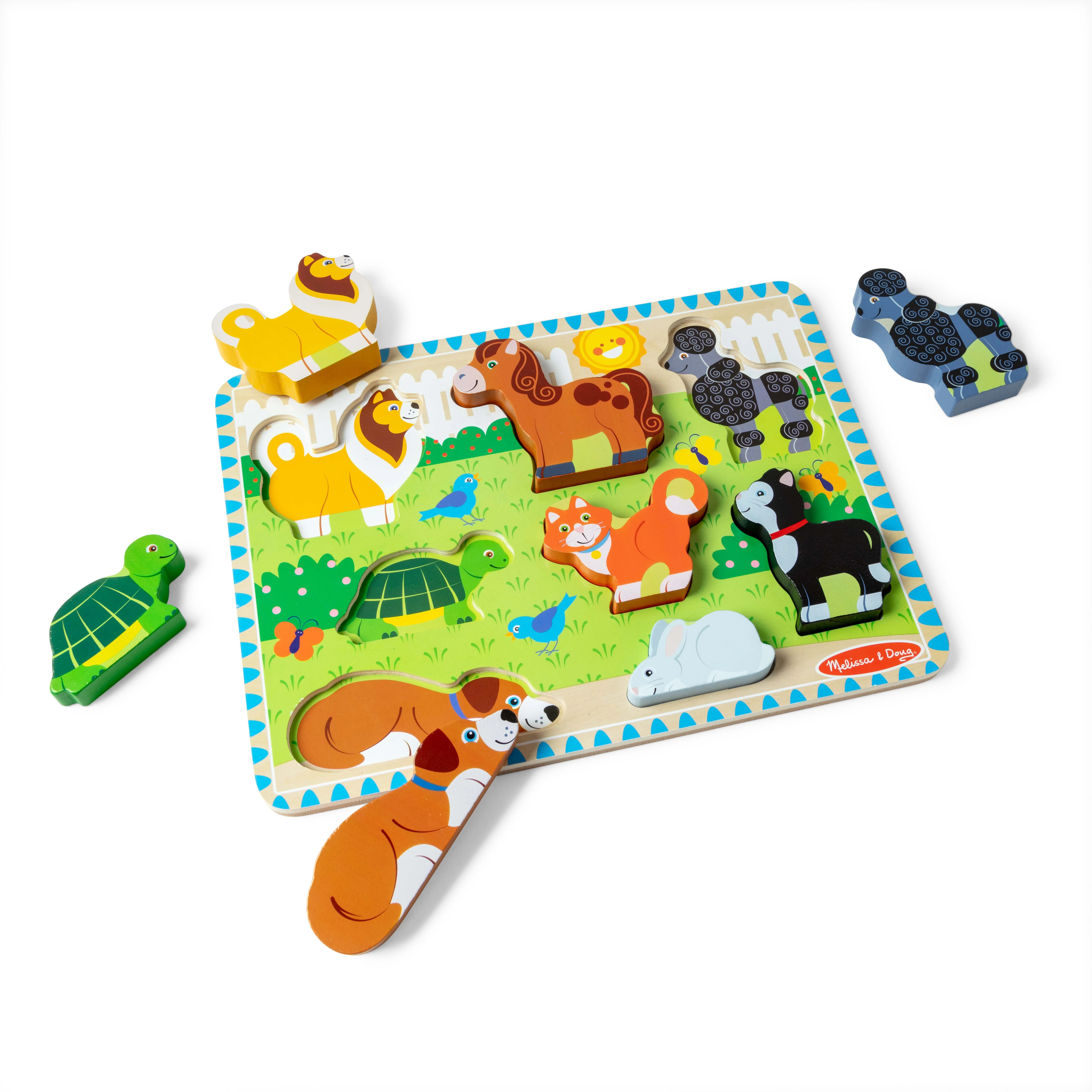 Melissa & Doug Pets Wooden Chunky Puzzle (8 pcs) - FSC Certified - Walmart.com | Walmart (US)