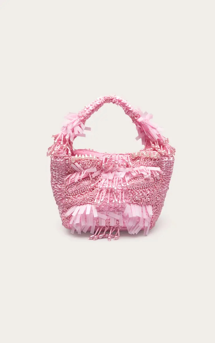 Pink Ornate Sequin Beaded Bag | PrettyLittleThing UK