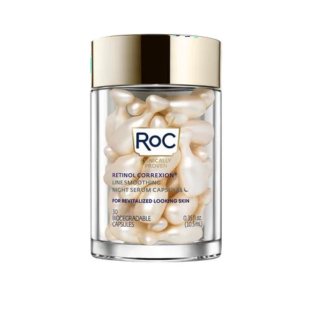 (GIFT WITH PURCHASE) RoC Retinol Correxion Line Smoothing Night Serum Capsules with RoC Retinol, Clinically Proven, 30ct + RoC Retinol Correxion Line Smoothing Night Serum Capsules | Walmart (US)