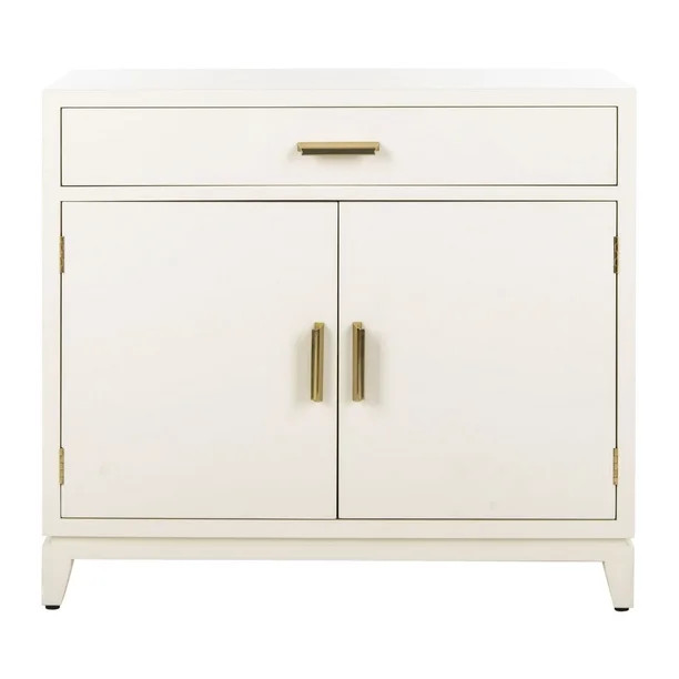 SAFAVIEH Nigel 2-Door 1-Drawer Chest White / Brass - Walmart.com | Walmart (US)