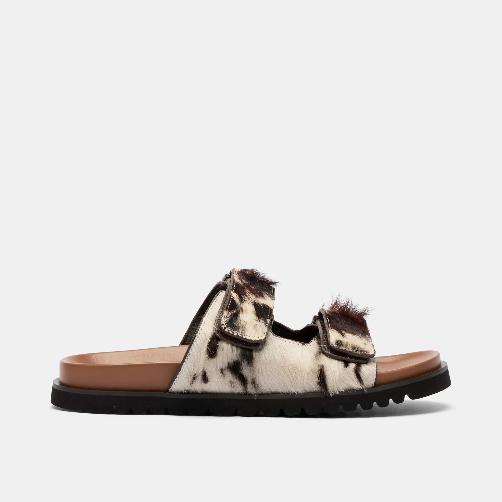 Ms. Monaco Dark Horse Pony Hair Strap Sandals | Marc Nolan