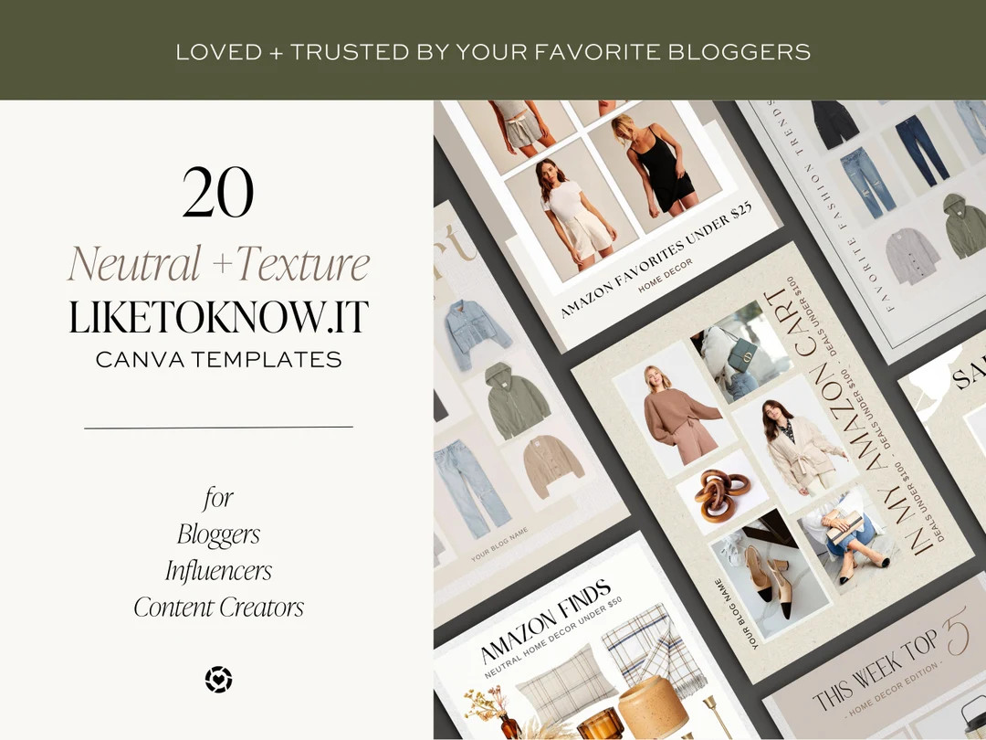 20 LTK Canva Templates, Neutral Liketoknowit Template, Influencer Guide Template, Canva Template,... | Etsy (US)