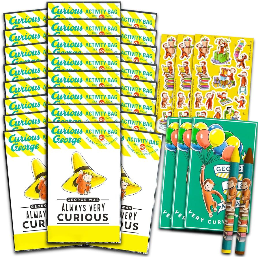 Curious George Party Favors for Kids Bundle - 24 Mini Activity Packs | Amazon (US)