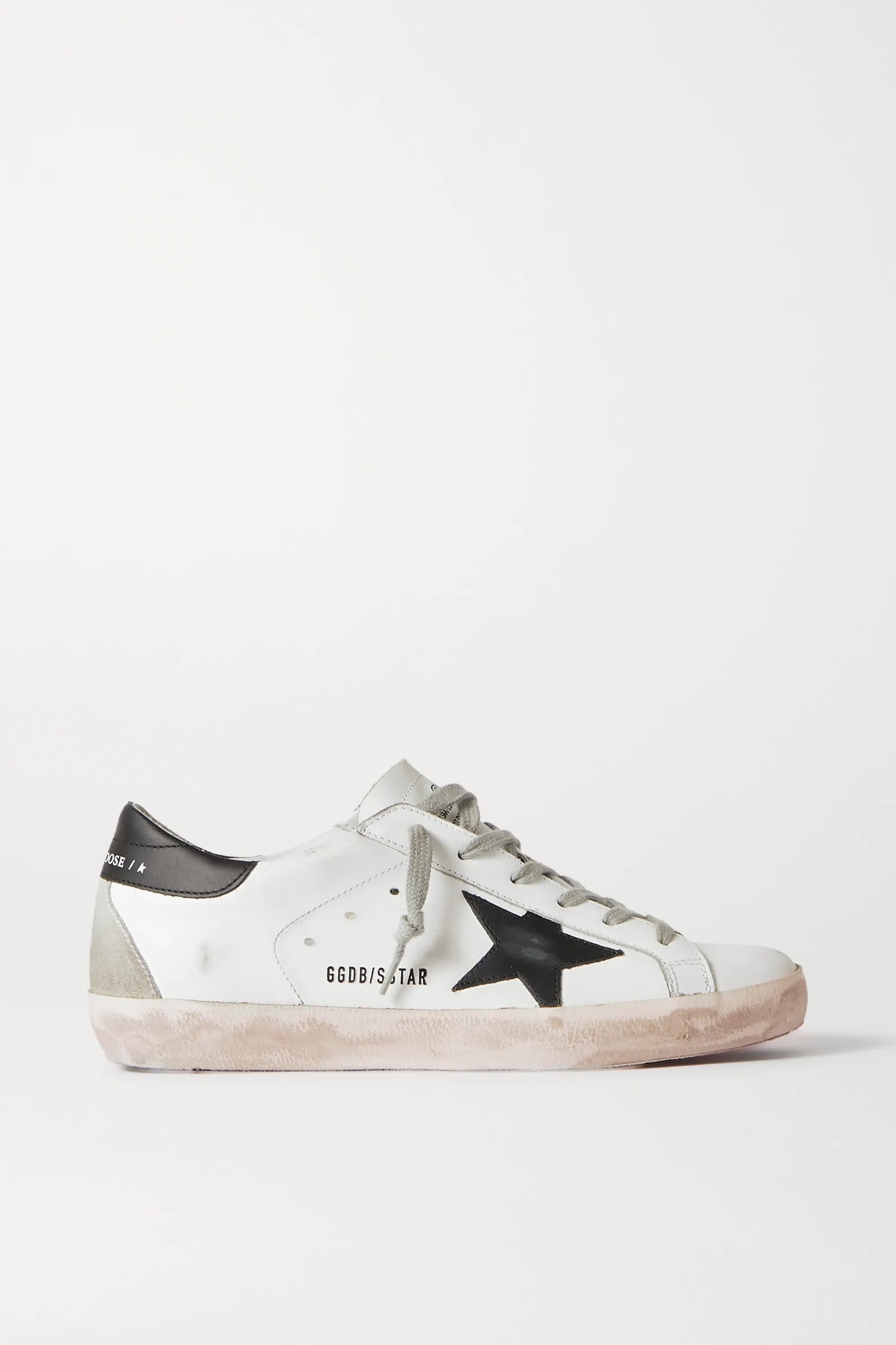 White Superstar distressed leather sneakers | Golden Goose | NET-A-PORTER | NET-A-PORTER (US)