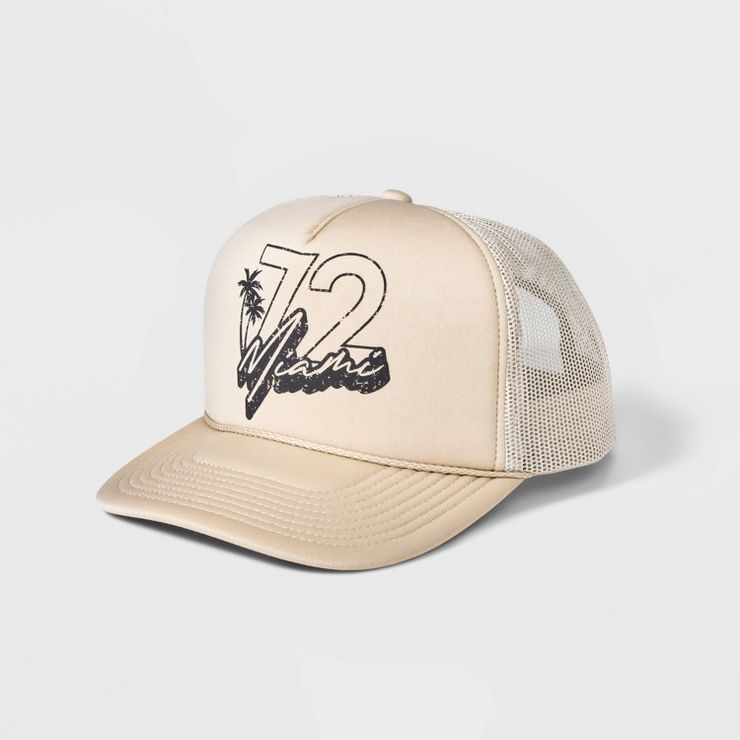 Women's Ascot + Hart Malibu Graphic Trucker Hat - White | Target