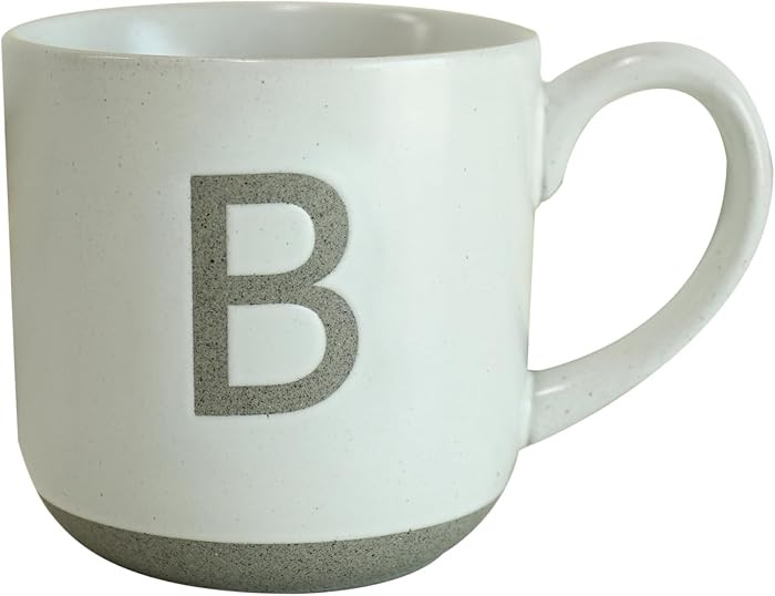COLLECTIVE HOME - Ceramic Mug, Uppercase Letter Design, Matte Sandstone Texture, Minimalist and S... | Amazon (US)