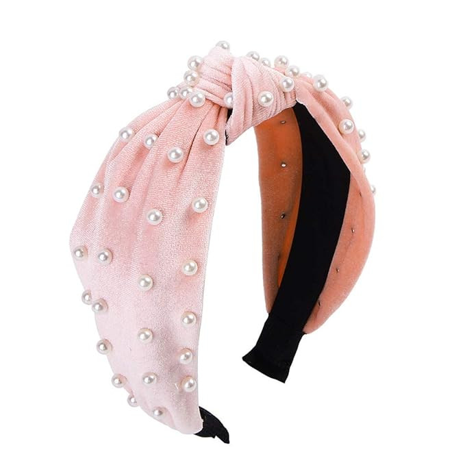 Headbands for Women Pearl Headbands - 1PCS Twisted Faux Pearl Velvet Headband Elegant Bling Hair ... | Amazon (US)