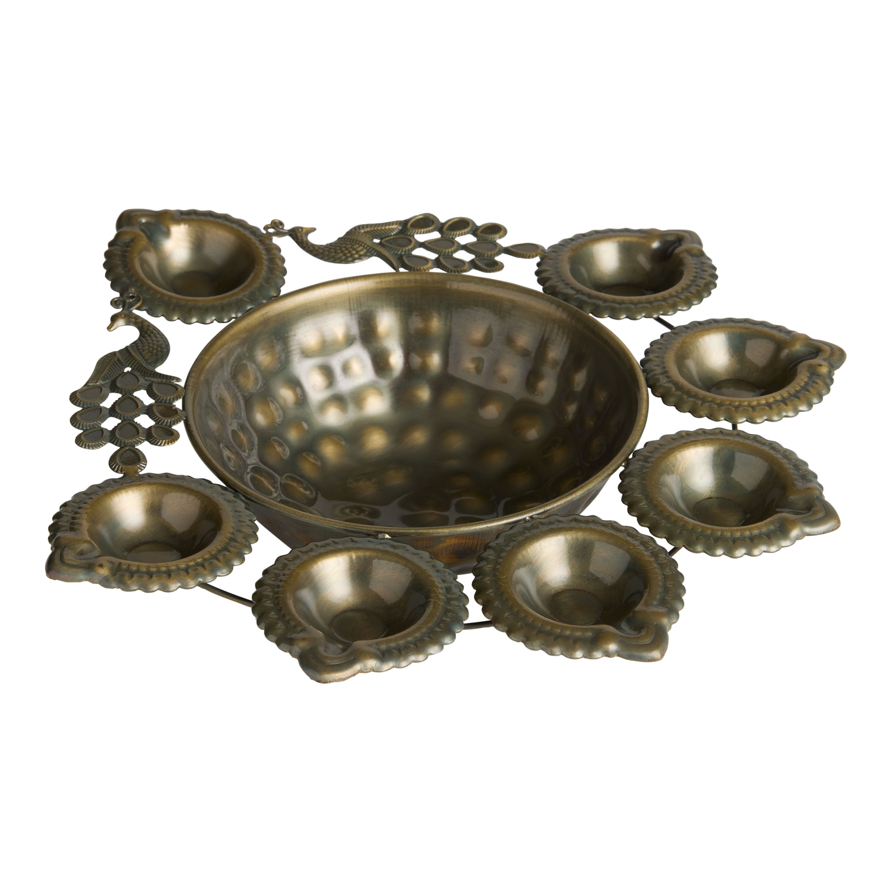 Antique Gold Metal Peacock Tray | World Market