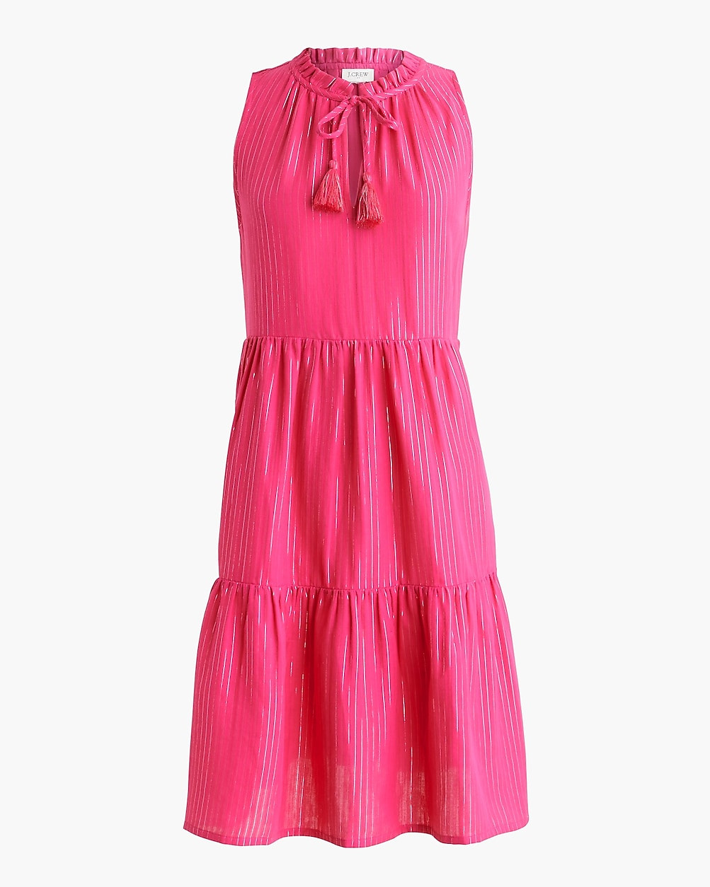 Gauze and metallic-stripe beach dress | J.Crew Factory