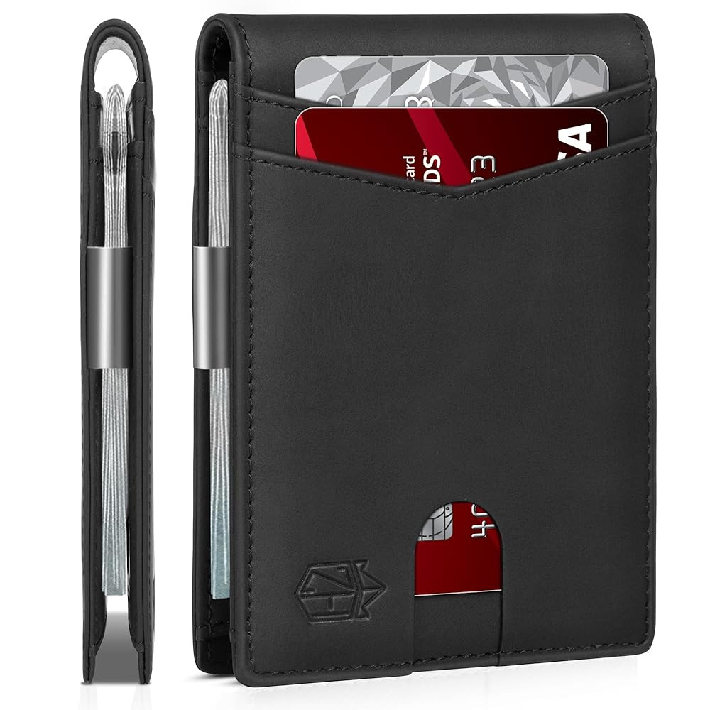 Zitahli Slim Wallet for Men Gifts 12 Card Slots ID Window With Money Clip Minimalist RFID Front P... | Amazon (US)