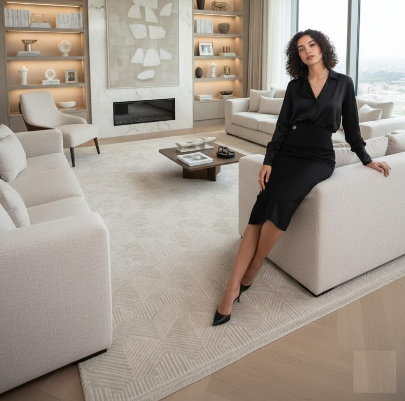 Ladole Rugs Geometric Pattern Home Decor Indoor Area Rug - Premium 7x10 Carpet for Living Room, B... | Amazon (CA)