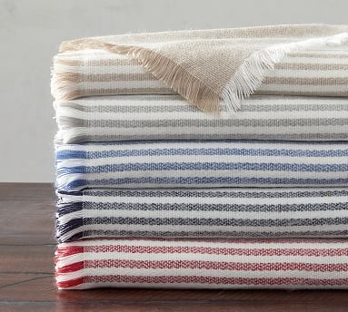 Clover Striped Fringe Throws | Pottery Barn (US)