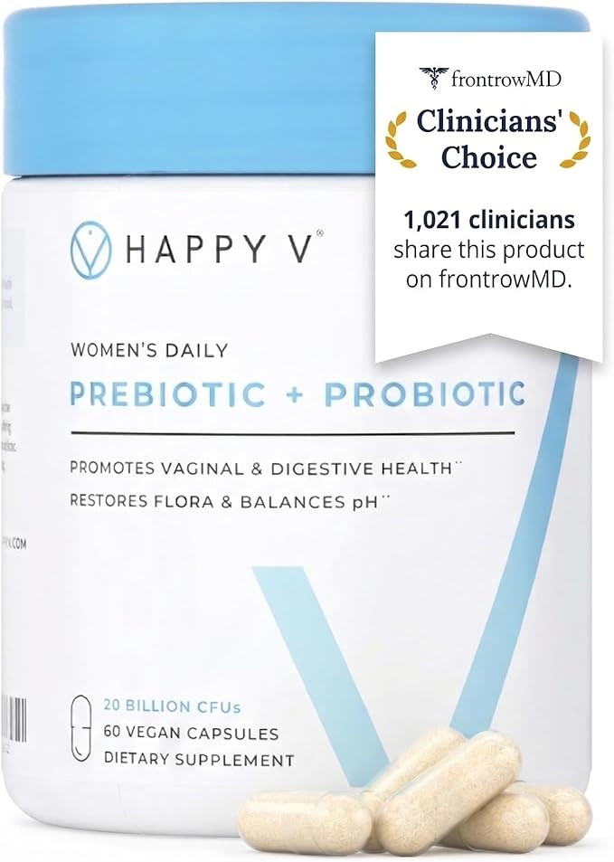 Happy V Dr. Formulated Vaginal Probiotics for Women Odor & Itch Support, Urinary & Gut Health, pH... | Amazon (US)