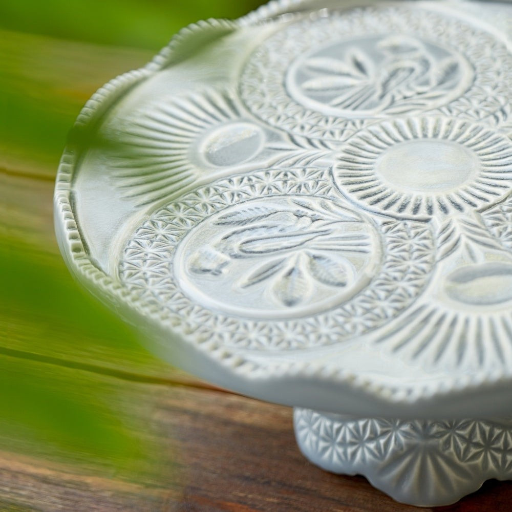 Bijou Stoneware Cake Stand Gray | Purple Rose Home