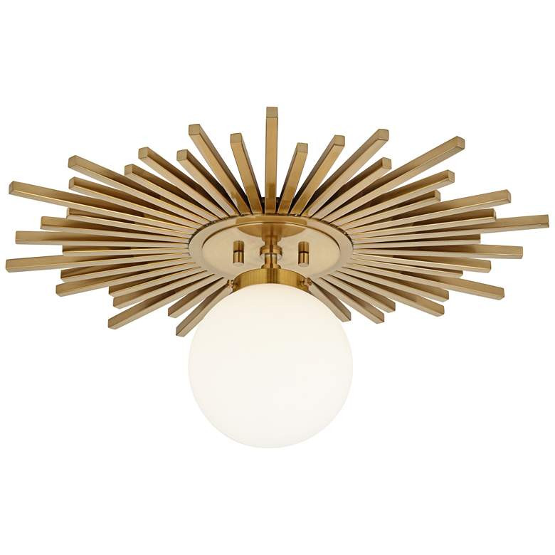 Possini Euro Hazel 24" Wide Warm Antique Brass Ceiling Light - #740V0 | Lamps Plus | Lamps Plus