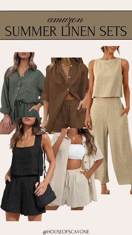 amazon linen sets perfect for spring and summer! I love the lightweight of a linen and sets are an easy go to #summersets #spring #linen #linenset #womensfashion #womensstyle #amazonfashion 

#LTKstyletip #LTKsalealert #LTKfindsunder50