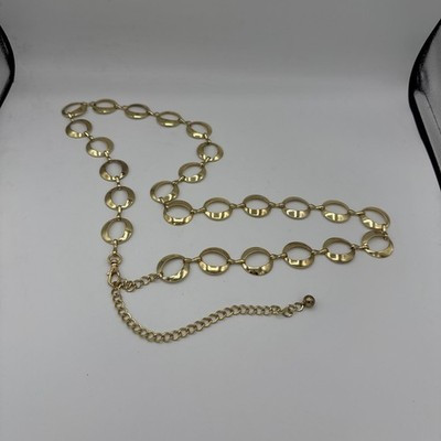 Women Gold Metal Circle Chain Link Belt Hip Or Waist 40-50” Adjustable | eBay US