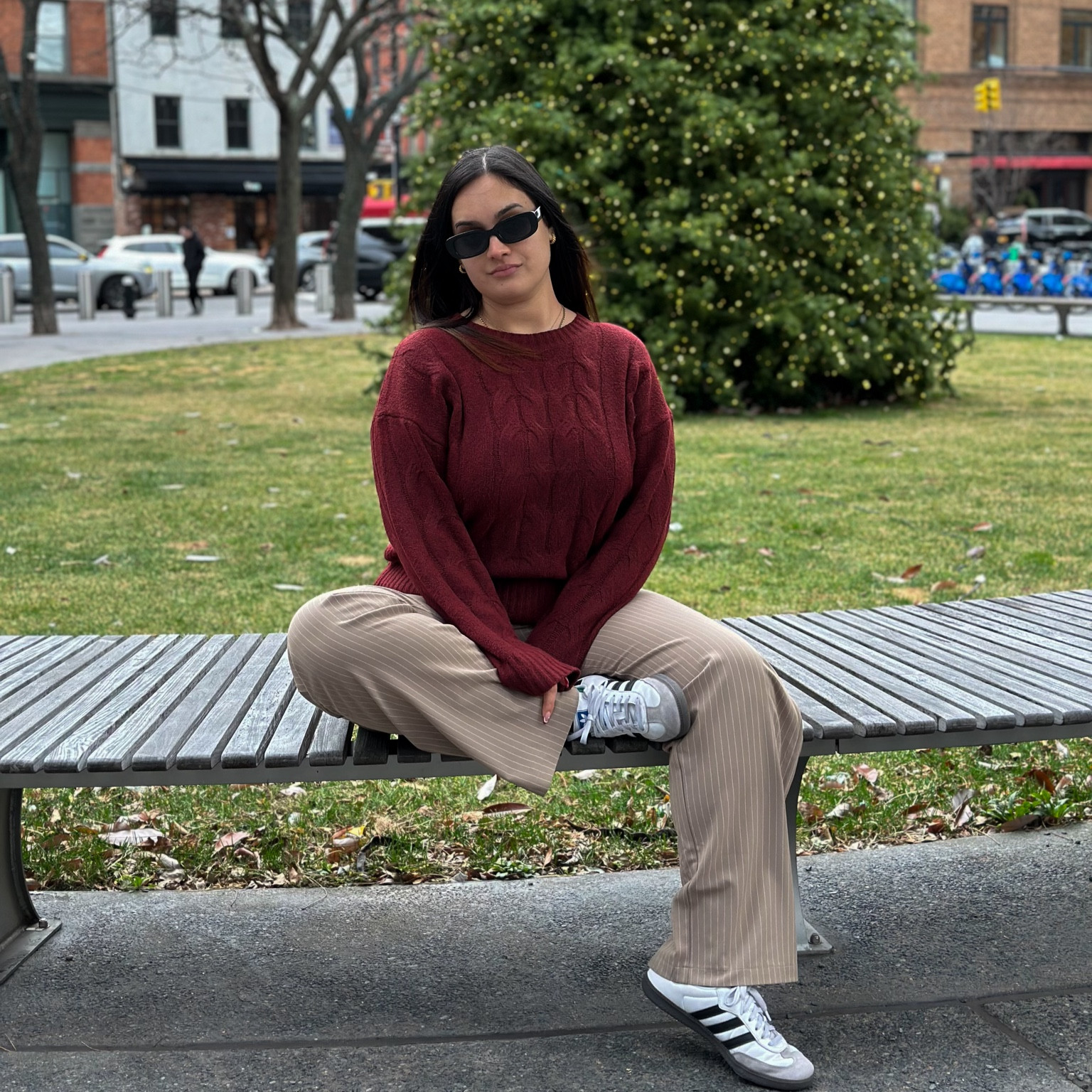 Winter Fashion, Winter Style, Winter Outfits, Winter Outfit Ideas, Winter Outfit Inspo, Sweater Weather, Minimal Style, Street Style, Minimal Street Style, Outfit Ideas, Outfit Inspo, Everyday Outfit, Simple Style, Simple Fits, Easy Outfits, Midsize Fashion, Midsize Style, NYC Style, NYC Blogger, Trousers Style, Wide Leg Trousers, Adidas Sneakers, Adidas Sambas, Princess Polly Style, SHEIN Style, SHEIN Outfits, Amazon Fashion, Amazon Fashion Finds, Casual Outfits, Casual Style, Casual Look, Cable Knit Sweaters. 

#LTKstyletip #LTKmidsize #LTKHoliday