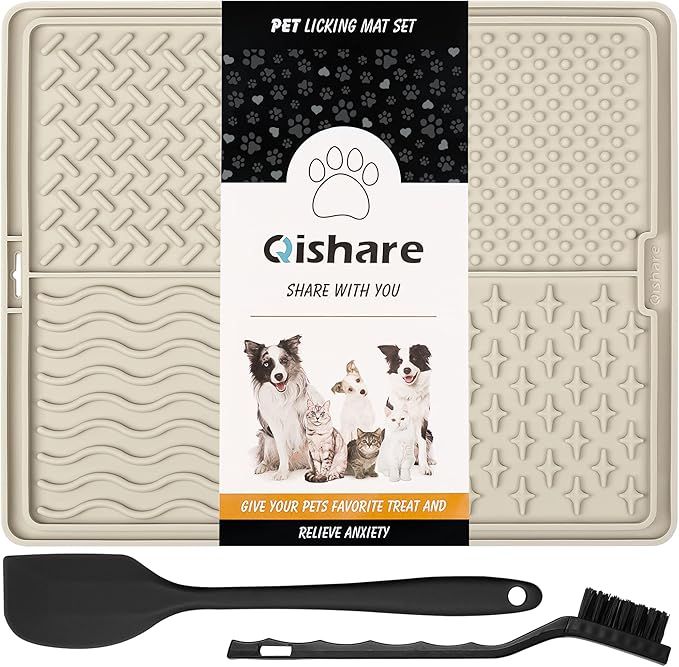 Qishare X Large Licking Mat for Dogs and Cats, Thickening Dog Slow Feeder, Lick Mat with Suction ... | Amazon (US)