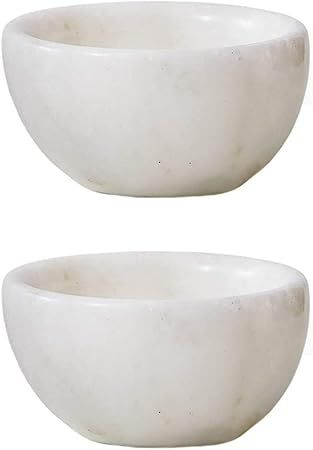 Serene Spaces Living Set of 2 Small White Natural Marble Bowl, Decorative Multi-Purpose Bowl- Use... | Amazon (US)