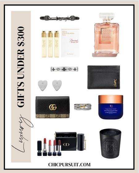 Luxury Gifts under $300, Christmas gifts festive season, gift guide, gifts for her,  Gucci purse, Gucci jewelry, Chanel perfume, soothing cream, Dior lipstick set

#LTKGiftGuide #LTKSeasonal #LTKHoliday