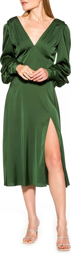 Elysa Long Sleeve Satin Midi Dress | Nordstrom Rack