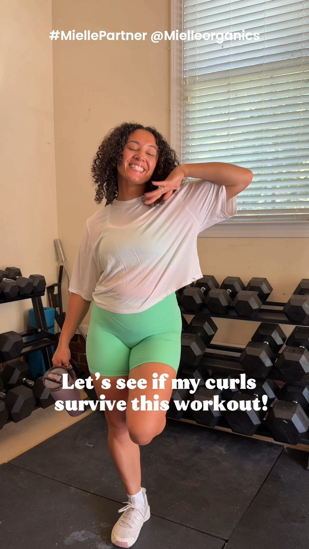 #MiellePartner Lately, I’ve been reaching for this @mielleorganics routine and I’ve noticed such a difference in how my curls hold up throughout the day. The real test is always my workout, and I love that my curls still look defined and fresh afterward.