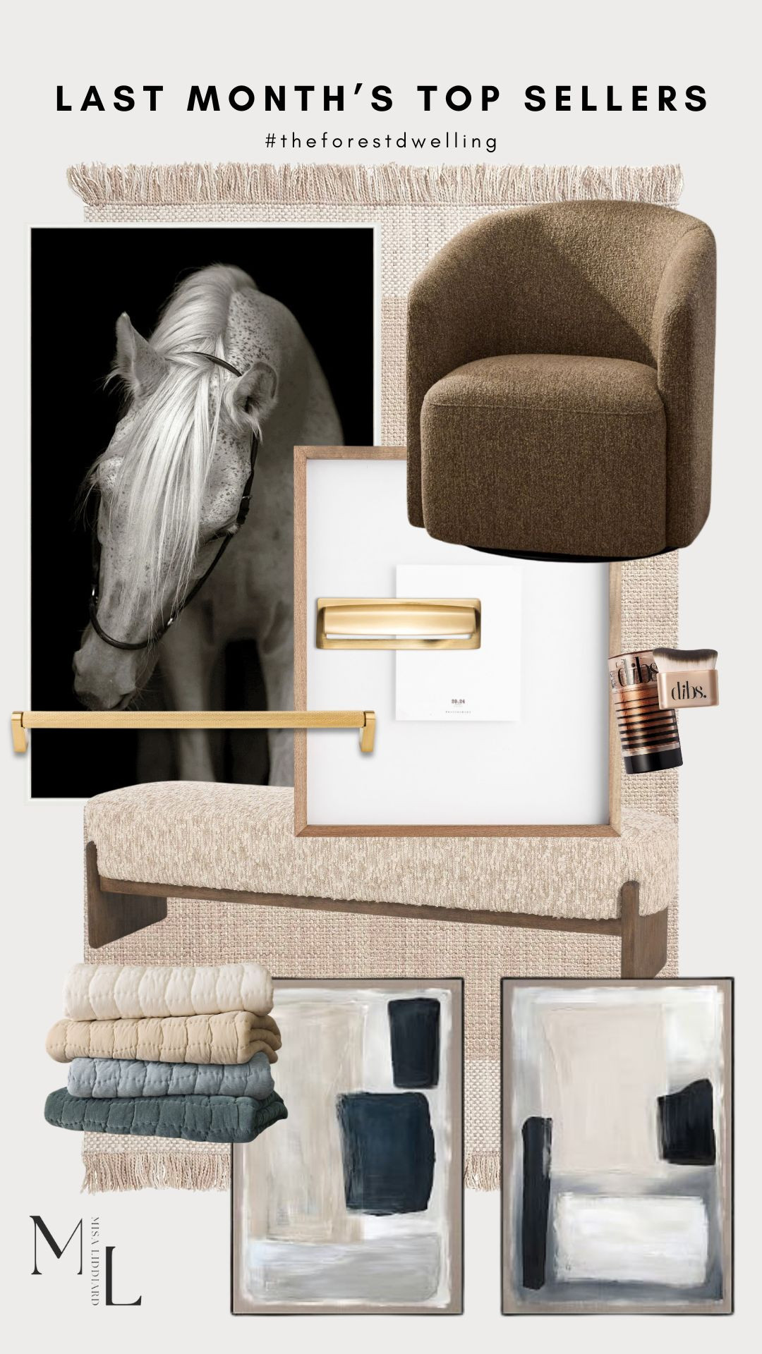 Sharing the top sellers from February. I own and love all of these items. I am so glad to see that you do too! The Cozy Cloud Quilt is perfection. Comes in several different colors. I have the Ruby and Blue Steel. Pasha is a gallery wrapped canvas. Such a statement piece. This is one of the first pieces of art that I purchased for our home and I'm so happy with how it looks styled in the hallway. The Preston swivel chair is great quality. Comes in several different fabrics and colors. The Kirby bench is one of my favorites finds. The texture is everything. I have three of the matching stools as well. 

 #LTKdayinmylife #LTKHome