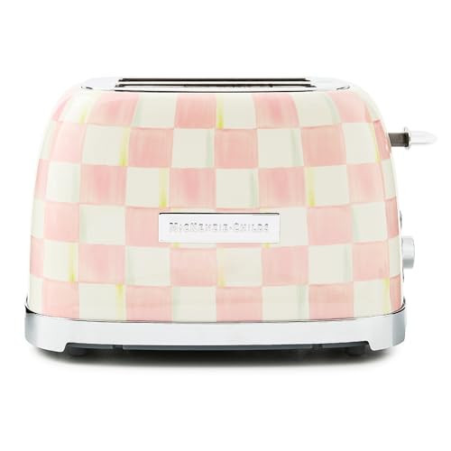 MACKENZIE-CHILDS 2-Slice Toaster, Decorative Toaster for Kitchen, Pink-and-White Rosy Check | Amazon (US)