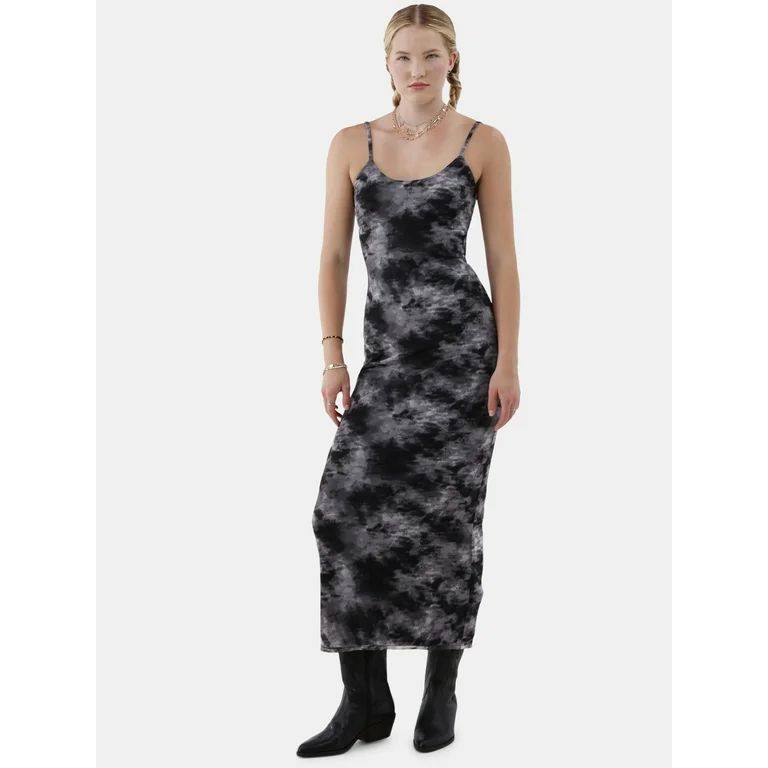 No Boundaries Sleeveless Mesh Maxi Dress, Women’s and Women’s Plus | Walmart (US)