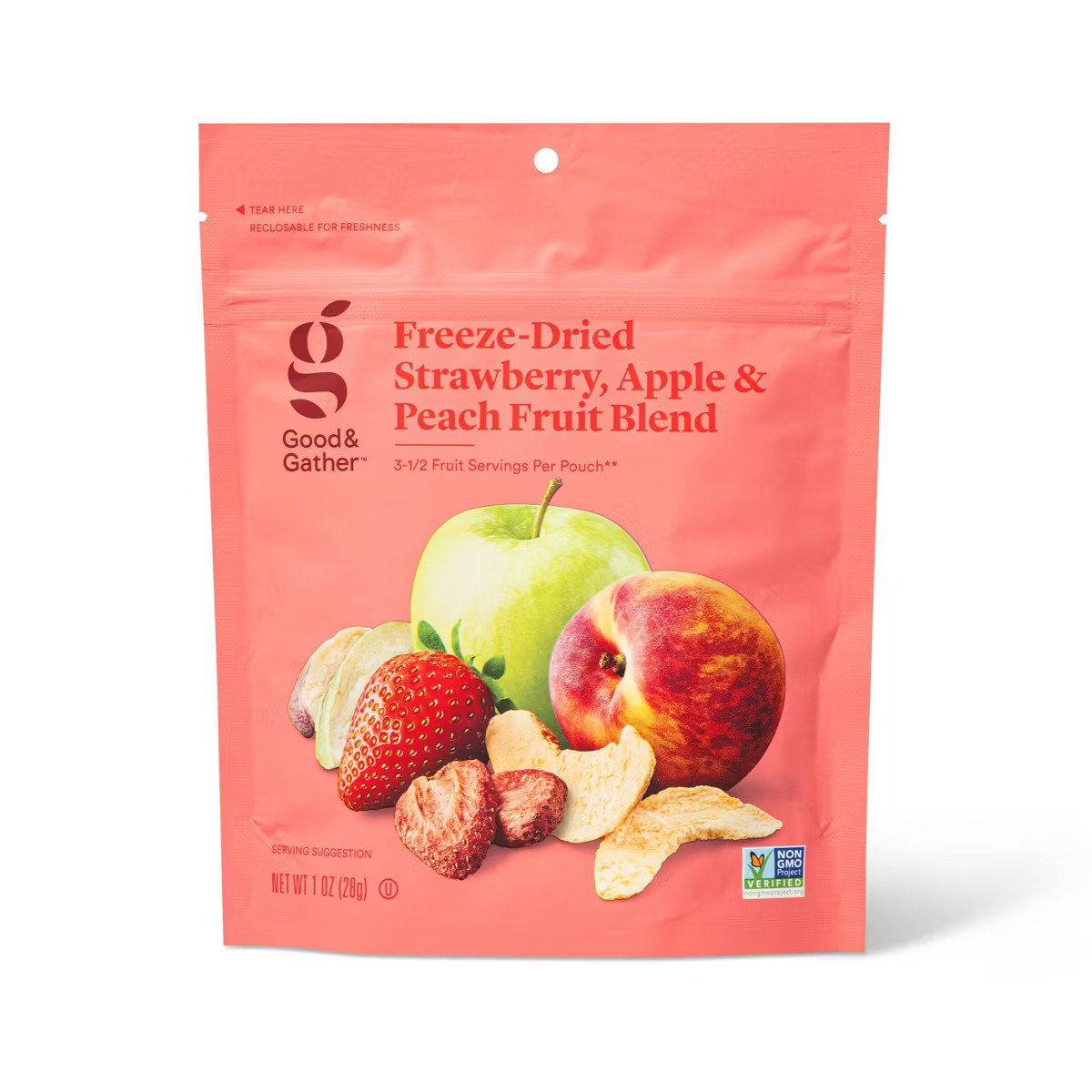 Apple, Strawberry, & Peach Freeze Dried Fruit Blend - 1oz - Good & Gather™ | Target