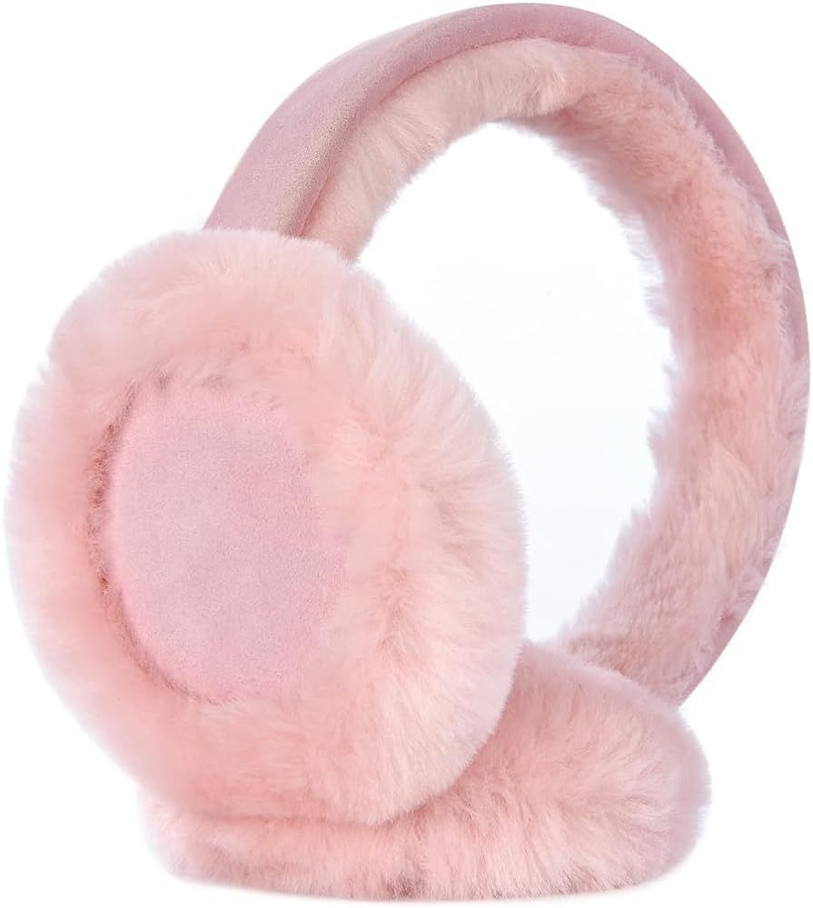 Harssidanzar Classic Winter Earmuffs for Men Women, Unisex Sheepskin Earmuffs, Foldable Earmuffs,... | Amazon (US)