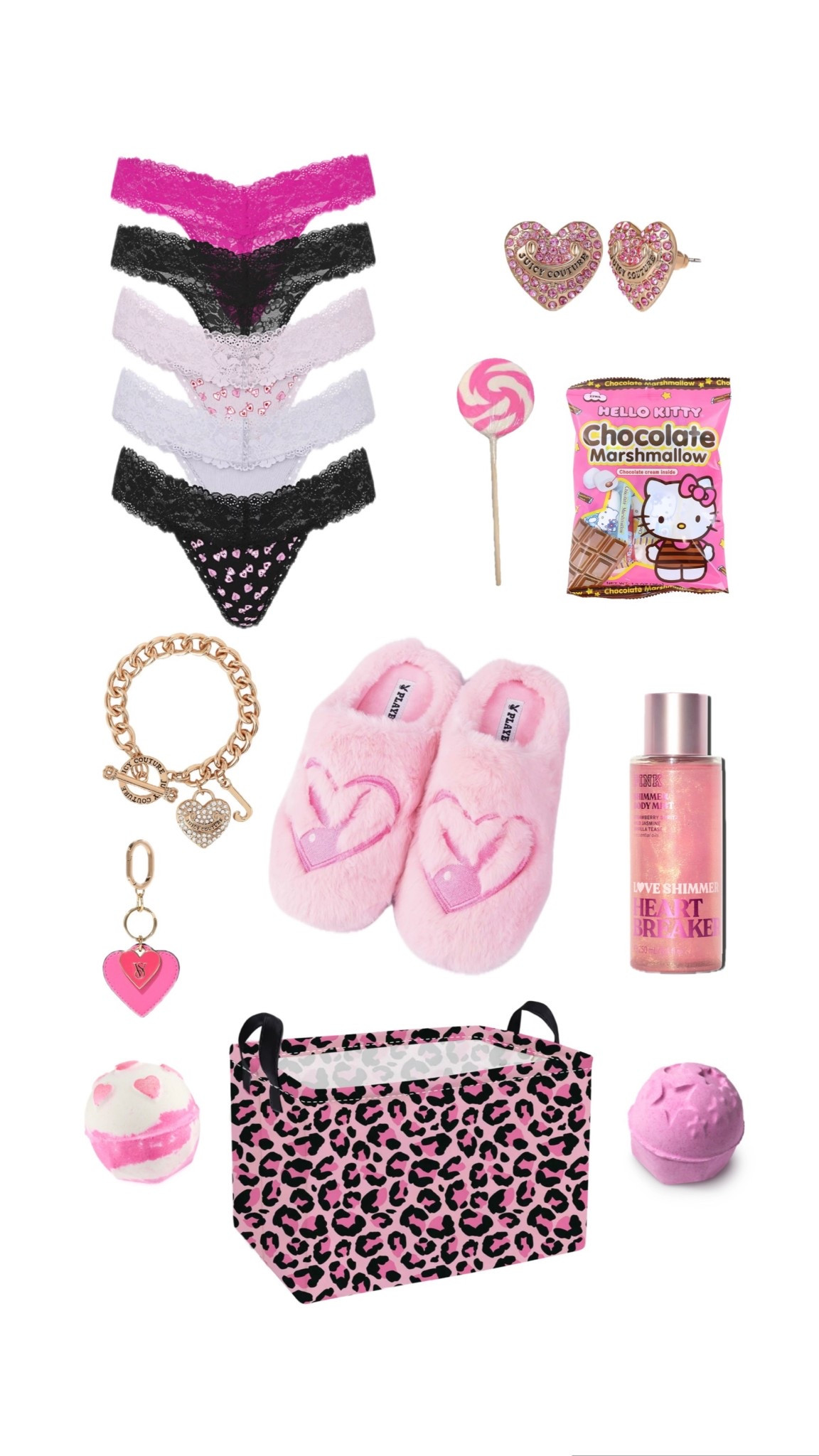 Pink Y2K Valentines gift basket 🩷💌✨