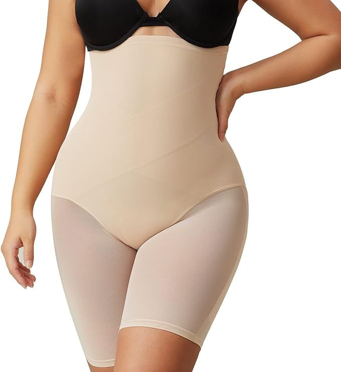 MOVWIN Tummy Control Body Shaper Shorts - High Waist Thigh Slimmer Panties Shapewear | Amazon (US)