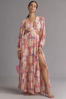 ASTR The Label Revery Long-Sleeve Cutout Maxi Dress | Anthropologie (US)