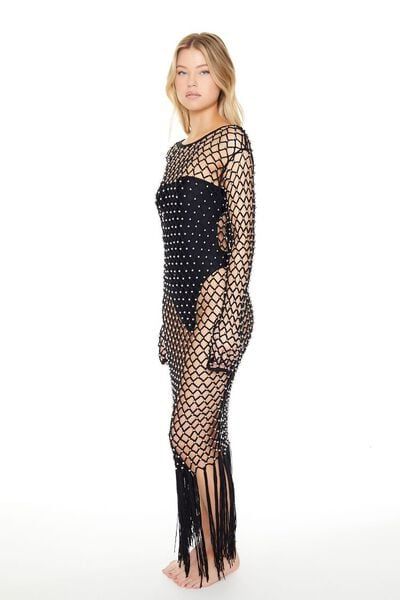 Rhinestone Crochet Swim Cover-Up Dress | Forever 21