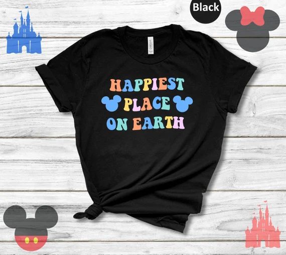 Happiest Place on Earth Shirtdisney Colorful Shirts Disney | Etsy | Etsy (US)